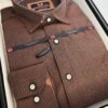 Barna classic fit mintás férfi ing