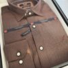 Barna classic fit mintás férfi ing