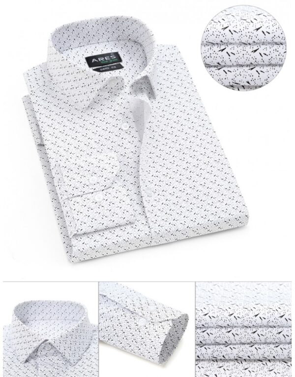 6416-thickbox_default Fehér mintás semi fit bambusz ing