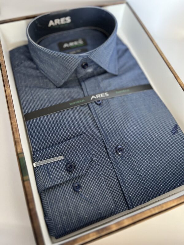 IMG_5892 Kék kockás semi fit bambusz ing