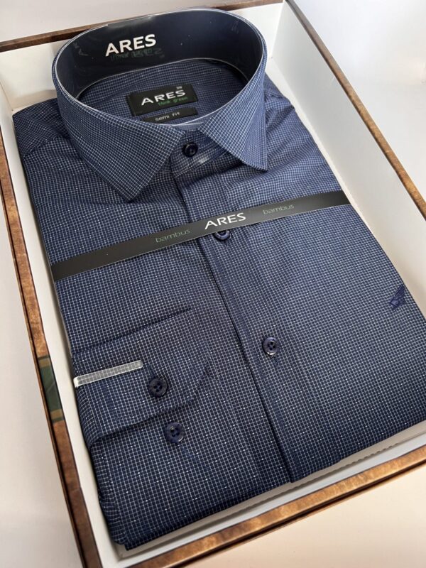 IMG_5893 Kék kockás semi fit bambusz ing