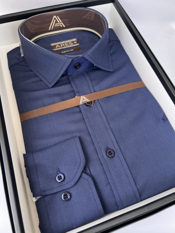 Sötétkék semi fit férfi ing