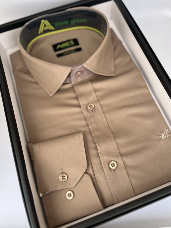 IMG_1746 Mogyoróbarna comfort fit bambusz férfi ing