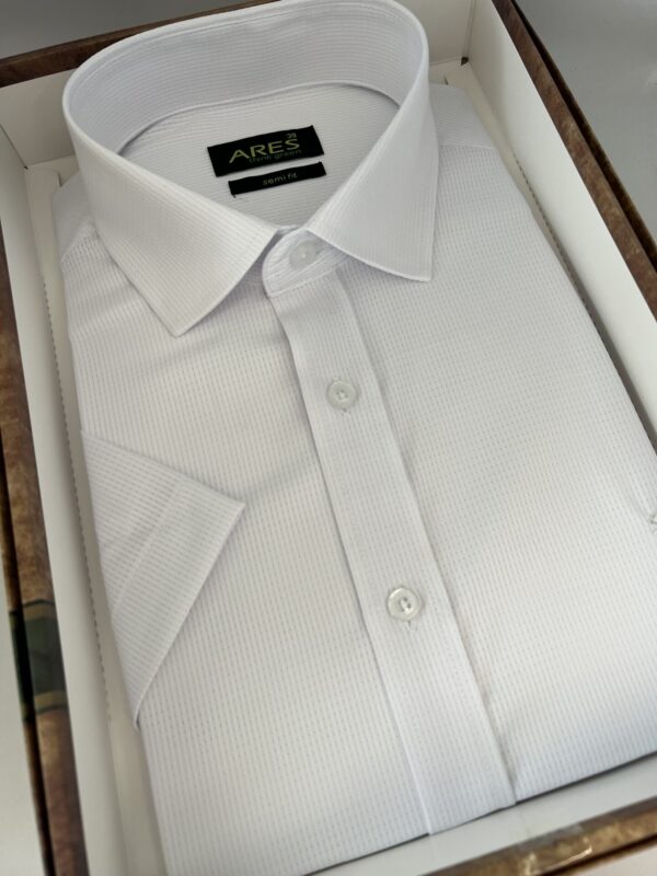 Fehér mintás rövid ujjú bambusz ing