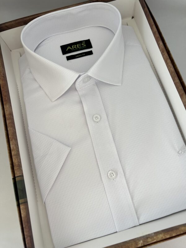 Fehér mintás rövid ujjú bambusz ing