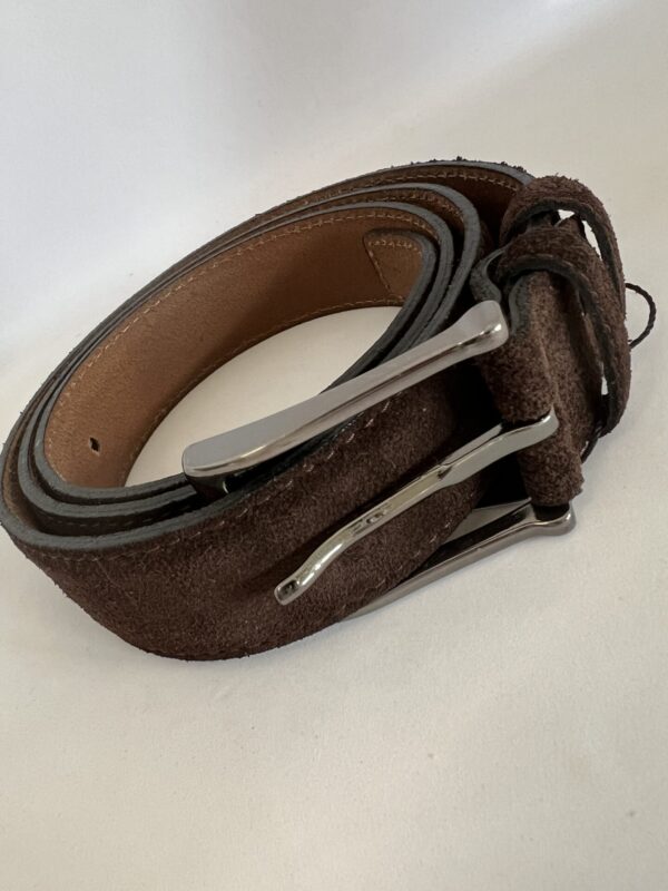 Sötétbarna velúr öv