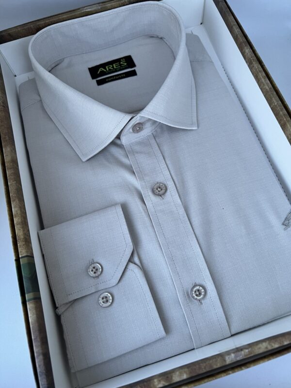 Bézs comfort fit bambusz férfi ing