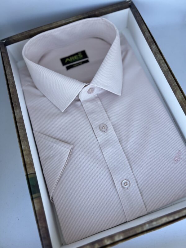 Púderrózsaszín rövid ujjú bambusz ing