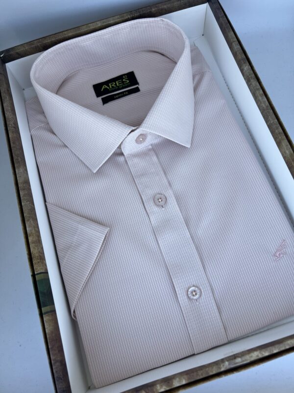 Púderrózsaszín rövid ujjú bambusz ing