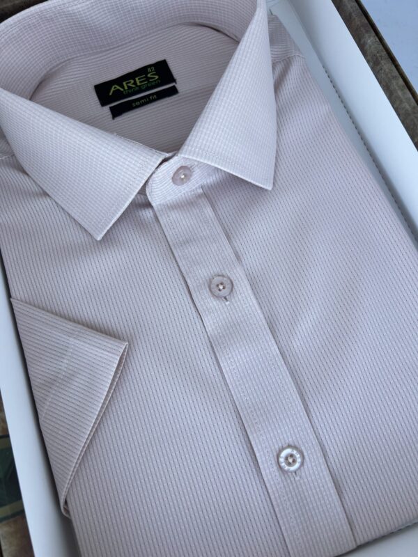 Púderrózsaszín rövid ujjú bambusz ing